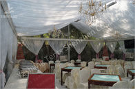 Backyard Transparent Outdoor Party Tents , Clear Party Tent Rentals With Lining Decorations