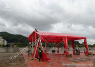 UV Resistant Red Color PVC Fabric Tent Structure Hard Pressed Aluminum Frame